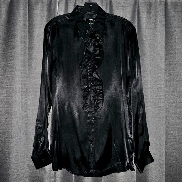 Satin ruffle shirt - Picture 1 of 3